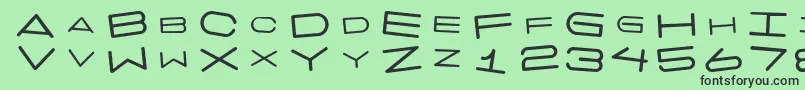 7 Days Rotated Font – Black Fonts on Green Background