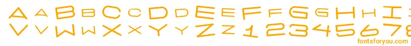 フォント7 Days Rotated – 白い背景にオレンジのフォント