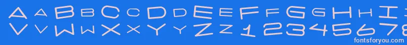 フォント7 Days Rotated – ピンクの文字、青い背景