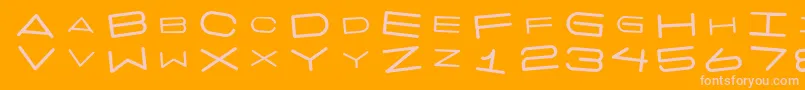 7 Days Rotated Font – Pink Fonts on Orange Background
