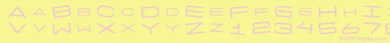 7 Days Rotated Font – Pink Fonts on Yellow Background