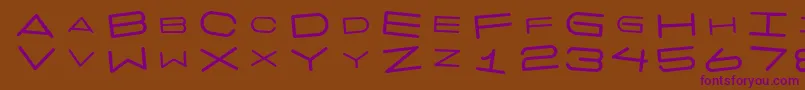 7 Days Rotated Font – Purple Fonts on Brown Background