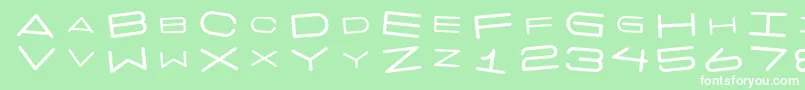 フォント7 Days Rotated – 緑の背景に白い文字