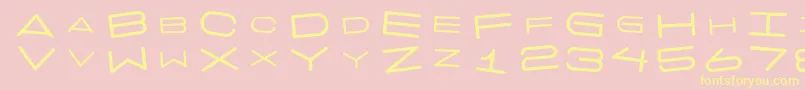 7 Days Rotated Font – Yellow Fonts on Pink Background