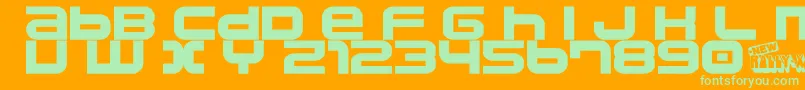 Namco ffy Font – Green Fonts on Orange Background