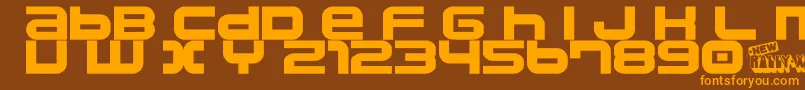 Namco ffy Font – Orange Fonts on Brown Background