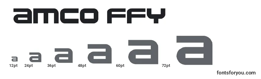 Größen der Schriftart Namco ffy