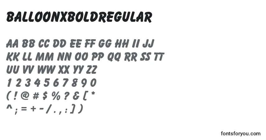 Шрифт BalloonXboldRegular – алфавит, цифры, специальные символы