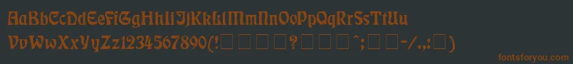 Шрифт RudelsbergMedium – коричневые шрифты на чёрном фоне