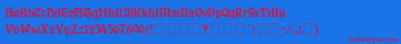RudelsbergMedium Font – Red Fonts on Blue Background