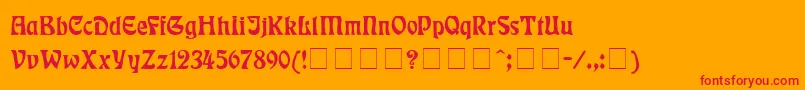 RudelsbergMedium Font – Red Fonts on Orange Background