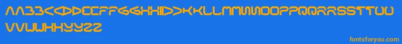 Formalart-Schriftart – Orangefarbene Schriften auf blauem Hintergrund