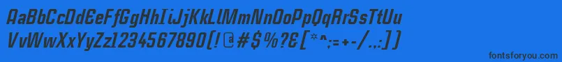 CasestudynooneLtHeavyItalic Font – Black Fonts on Blue Background