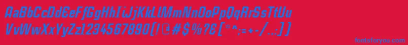 CasestudynooneLtHeavyItalic Font – Blue Fonts on Red Background