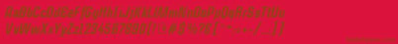 CasestudynooneLtHeavyItalic Font – Brown Fonts on Red Background