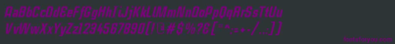 Czcionka CasestudynooneLtHeavyItalic – fioletowe czcionki na czarnym tle