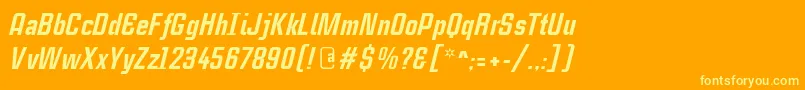 More about CasestudynooneLtHeavyItalic Font CasestudynooneLtHeavyItalic Font – Yellow Fonts on Orange Background