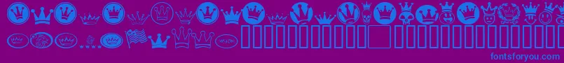 フォントMonarchb – 紫色の背景に青い文字