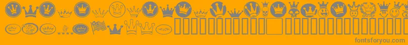 Monarchb-Schriftart – Graue Schriften auf orangefarbenem Hintergrund