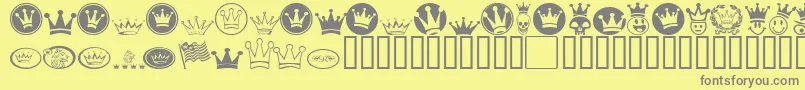 Monarchb-Schriftart – Graue Schriften auf gelbem Hintergrund