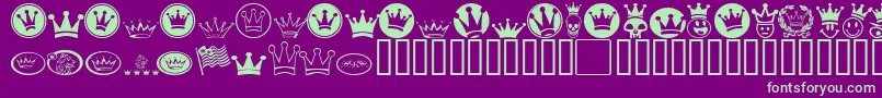 Monarchb-fontti – vihreät fontit violetilla taustalla