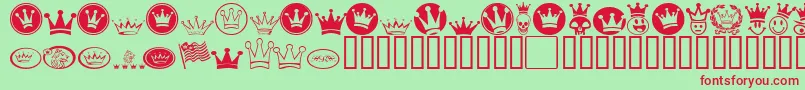 Monarchb-fontti – punaiset fontit vihreällä taustalla