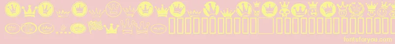 Monarchb-fontti – keltaiset fontit vaaleanpunaisella taustalla