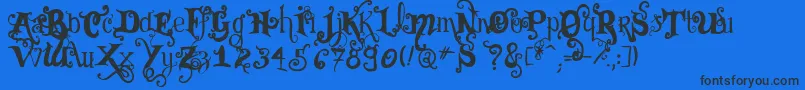 VtksBlack-fontti – mustat fontit sinisellä taustalla