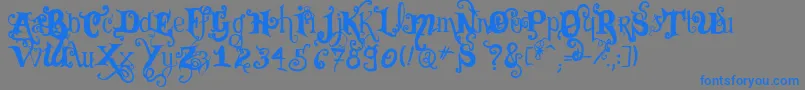 VtksBlack-Schriftart – Blaue Schriften auf grauem Hintergrund