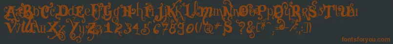 Шрифт VtksBlack – коричневые шрифты на чёрном фоне
