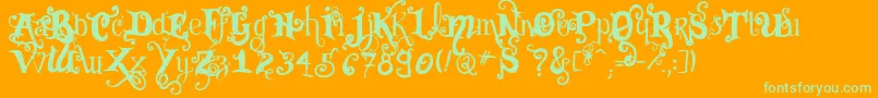 VtksBlack Font – Green Fonts on Orange Background