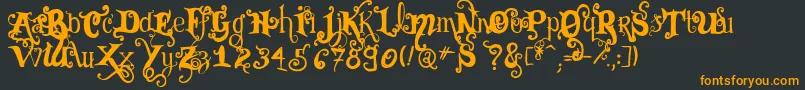 VtksBlack-Schriftart – Orangefarbene Schriften auf schwarzem Hintergrund