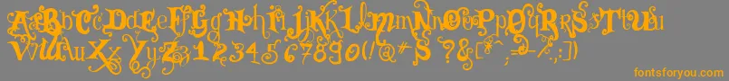 VtksBlack-fontti – oranssit fontit harmaalla taustalla