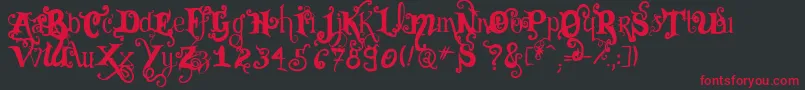 Шрифт VtksBlack – красные шрифты на чёрном фоне