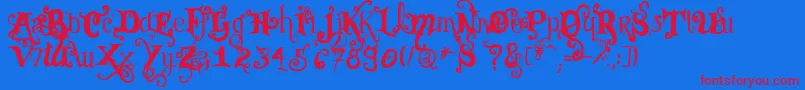VtksBlack Font – Red Fonts on Blue Background