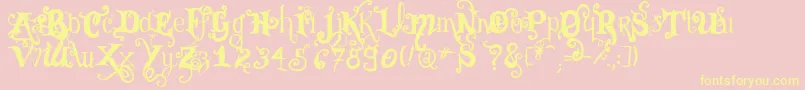 VtksBlack-Schriftart – Gelbe Schriften auf rosa Hintergrund