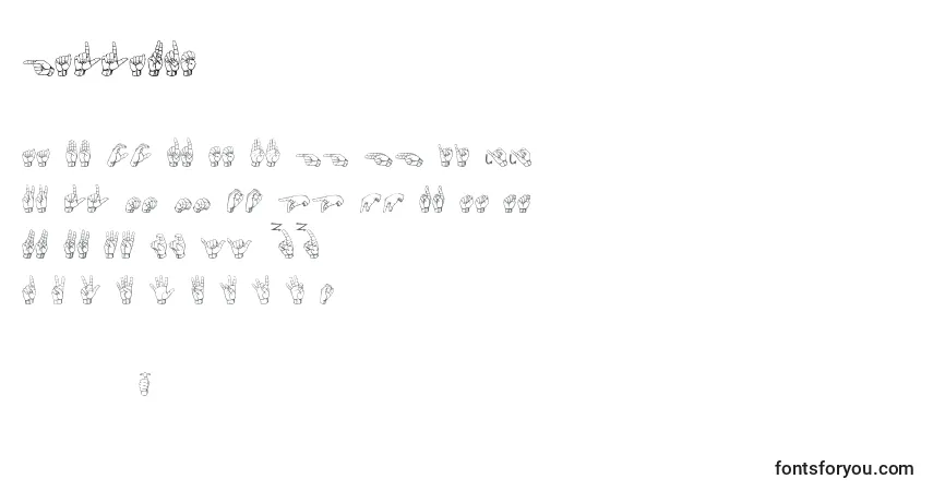 Schriftart Gallaude – Alphabet, Zahlen, spezielle Symbole