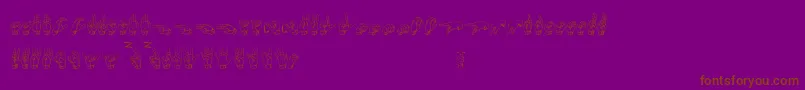 Gallaude-Schriftart – Braune Schriften auf violettem Hintergrund