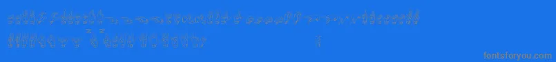 Gallaude-Schriftart – Graue Schriften auf blauem Hintergrund