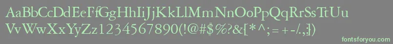 フォントGaramondreprisessk – 灰色の背景に緑のフォント