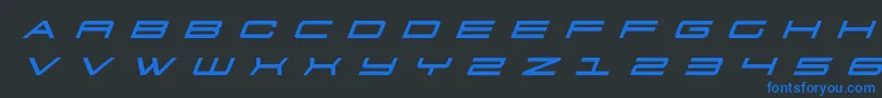Шрифт 911porschav3titleital – синие шрифты на чёрном фоне