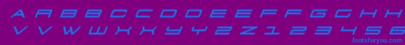 フォント911porschav3titleital – 紫色の背景に青い文字
