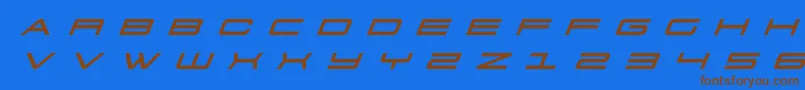 Шрифт 911porschav3titleital – коричневые шрифты на синем фоне