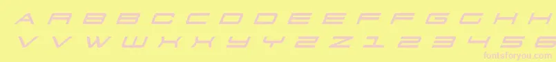 フォント911porschav3titleital – ピンクのフォント、黄色の背景