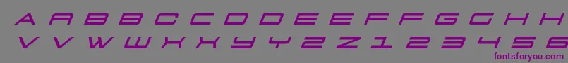 フォント911porschav3titleital – 紫色のフォント、灰色の背景