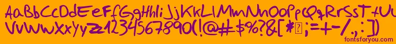 Josefernandez Font – Purple Fonts on Orange Background