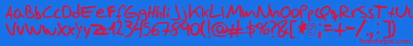 Josefernandez Font – Red Fonts on Blue Background