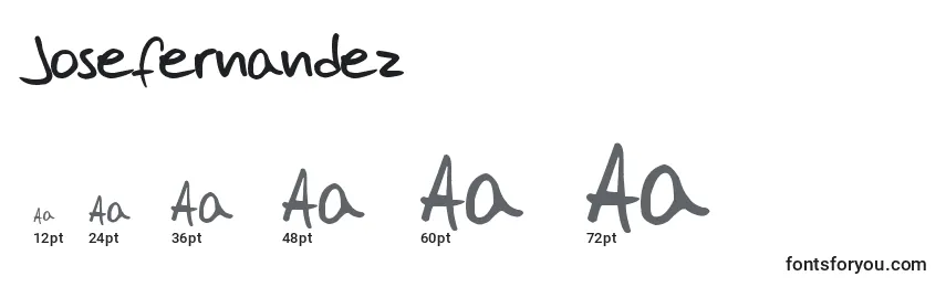 Размеры шрифта Josefernandez