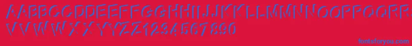 Fonte Therp – fontes azuis em um fundo vermelho
