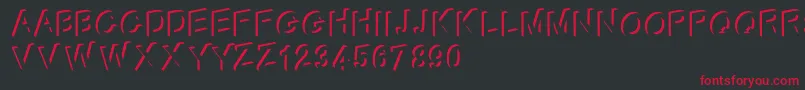 フォントTherp – 黒い背景に赤い文字